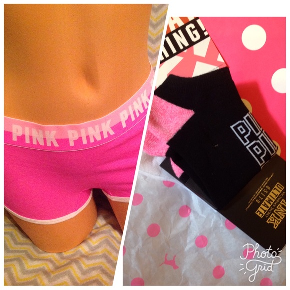 PINK Victoria's Secret Other - Victoria Secret Boyshort/Sock Lot L!